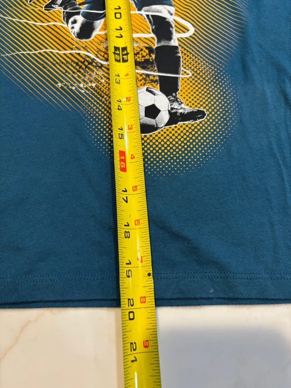 The Children's Place Soccer Graphic Tee Athletic Teal Boys M 7/8